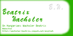 beatrix wachsler business card